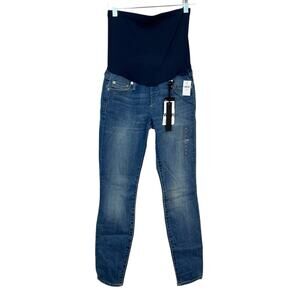 NWT Gap Maternity Skinny Jeans Full Panel sz 2 Medium Blue Wash Stretch Denim
